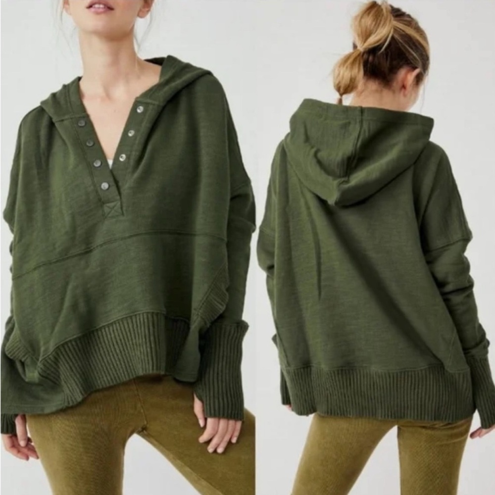 FREE PEOPLE FP movement solid honey dove hoodie pullover size:L